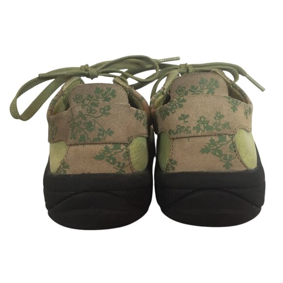 Keen Womens Green & Tan Suede Floral Low-Top Casual Shoes Size 5/35 - Picture 3 of 8